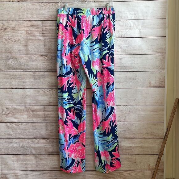 LILLY PULITZER MADEIRA PANTS IN HIGH TIDE NAVY TROPICOLADA - Picture 4 of 5